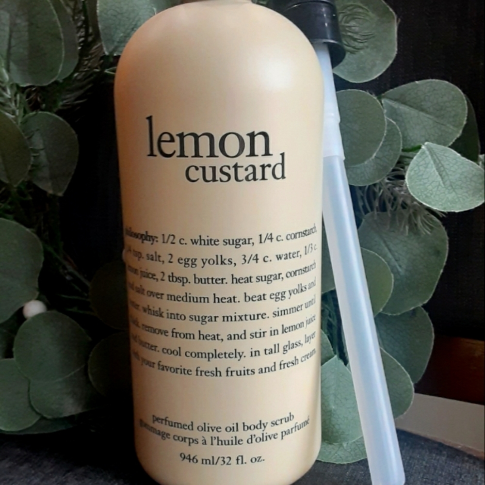 Philosophy Lemon Custard Perfumed Olive Oil Body Scrub 32 oz. Supersize